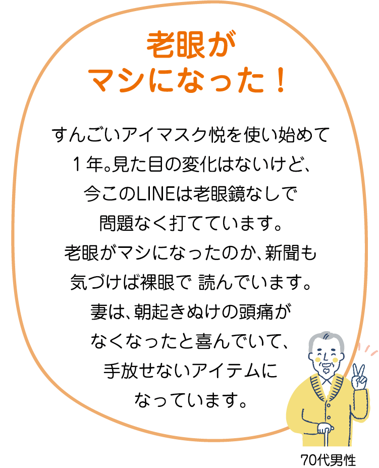 老眼がマシになった！